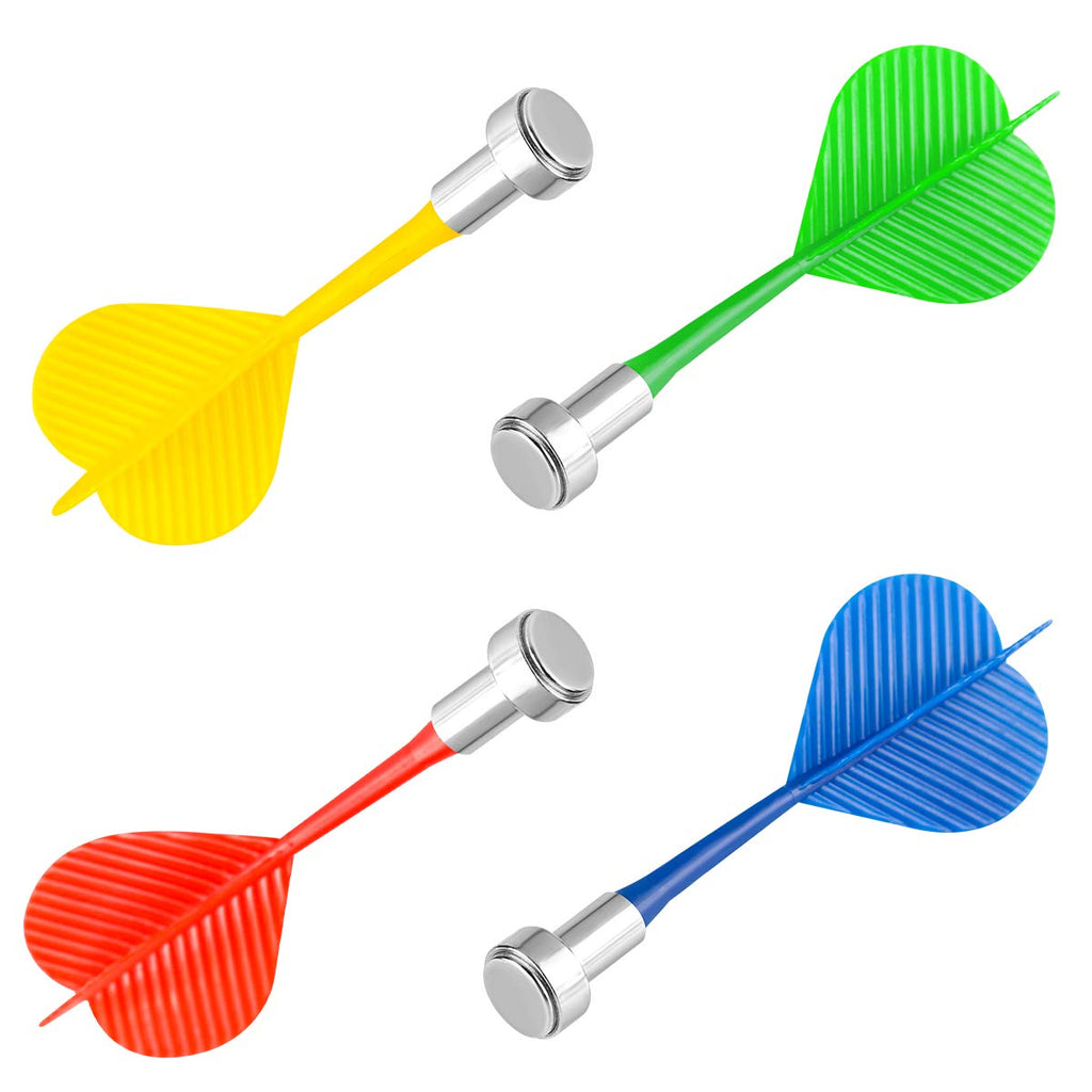 Yalis Magnetic Darts 12 Packs, Replacement Dart Game Safety Plastic Darts, Red Yellow Green And Blue