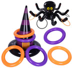 Max Fun Halloween Ring Toss Games Inflatable Spiders Ring Toss Witchs Hat Toss Game For Kids Halloween Party Favors Indoors Outd