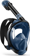 Full Face Snorkel Mask for Adults, 181 Panoramic Anti-Fog Snorkeling Gear with Dry Top System & Camera Mount, Foldable Anti-Leak