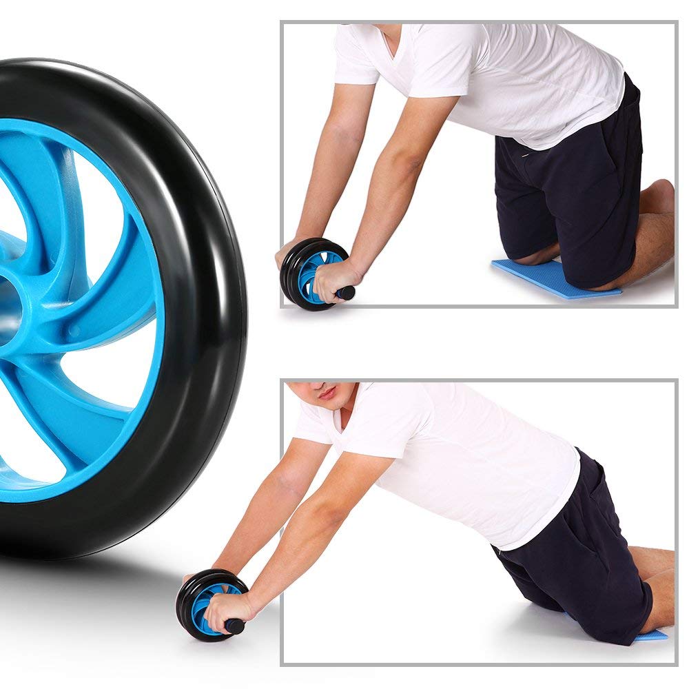 Tomshoo Ab Wheel Roller Kit With Push-Up Bar, Knee Mat, Jump Rope And Hand Gripper - Home Gym Workout For Men Women Core Strengt