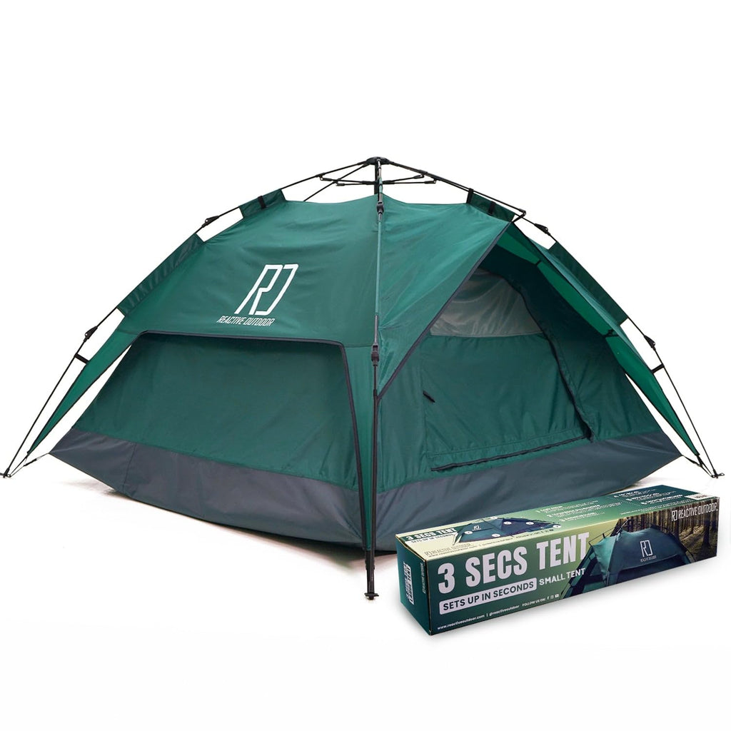 Reactive Outdoor Tent - 3 Second Tent - 3 Sec Instant Pop Up - Easy And Quick Setup Camping - 1 Person Setup Waterproof Double L