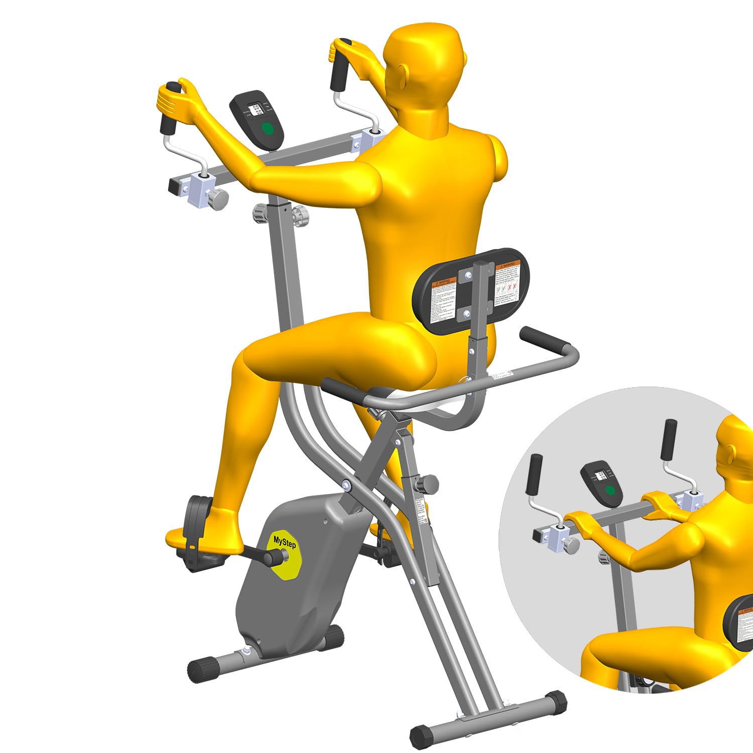 Folding Exercise Bike Arms And Feet Trainer Equipment For Home Workout Stationary Magnetic Foldable Upright Indoor Cycling Bicyc