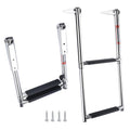 2 Step Boat Ladder Stainless Steel Telescoping 2 Step Pontoon Boat Ladder Folding Ladder Dock Swim Ladder for Marine Boat Yacht