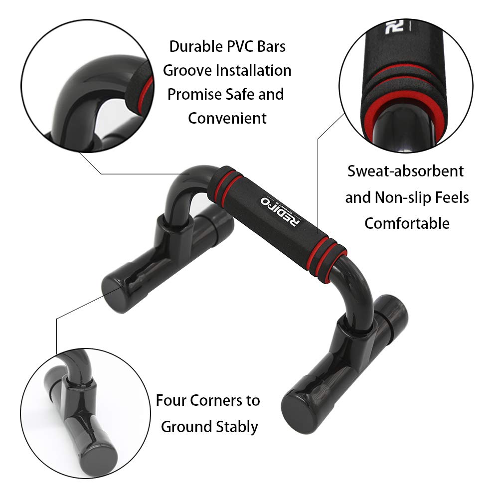 Push Up Bars Strength Training - Workout Stands With Ergonomic Push-Up Bracket Board With Non-Slip Sturdy Structure Portable For