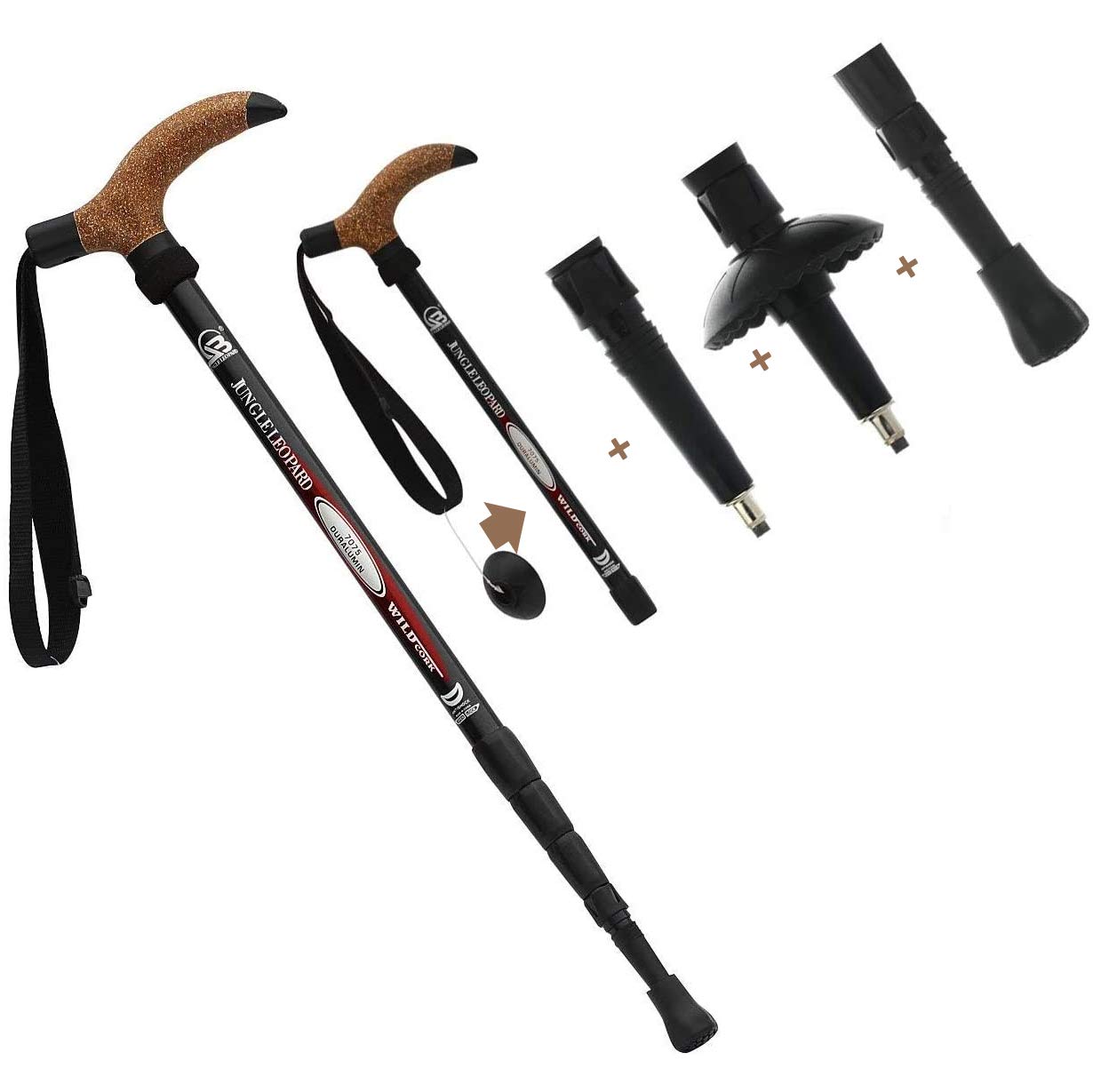 Aluminum Alloy Quick Lock Trekking Pole Anti-Shock Walking Stick Adjustable Cane Crutch For Mountains Trekking Hiking,Ultralight