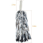 Baotongle 12 Pcs Cheerleading Squad Spirited Fun Poms Pompoms Cheer Costume Accessory For Party Dance Sports (Slivery)