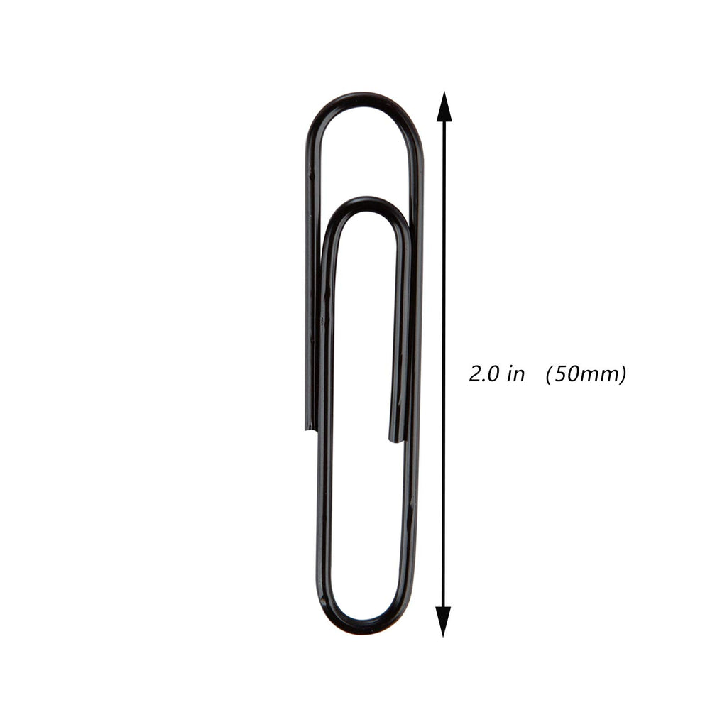 Jumbo Paper Clips, 2 Inch Paper Clip, 100 Pcs Large Paperclips (Jumbo, Black)