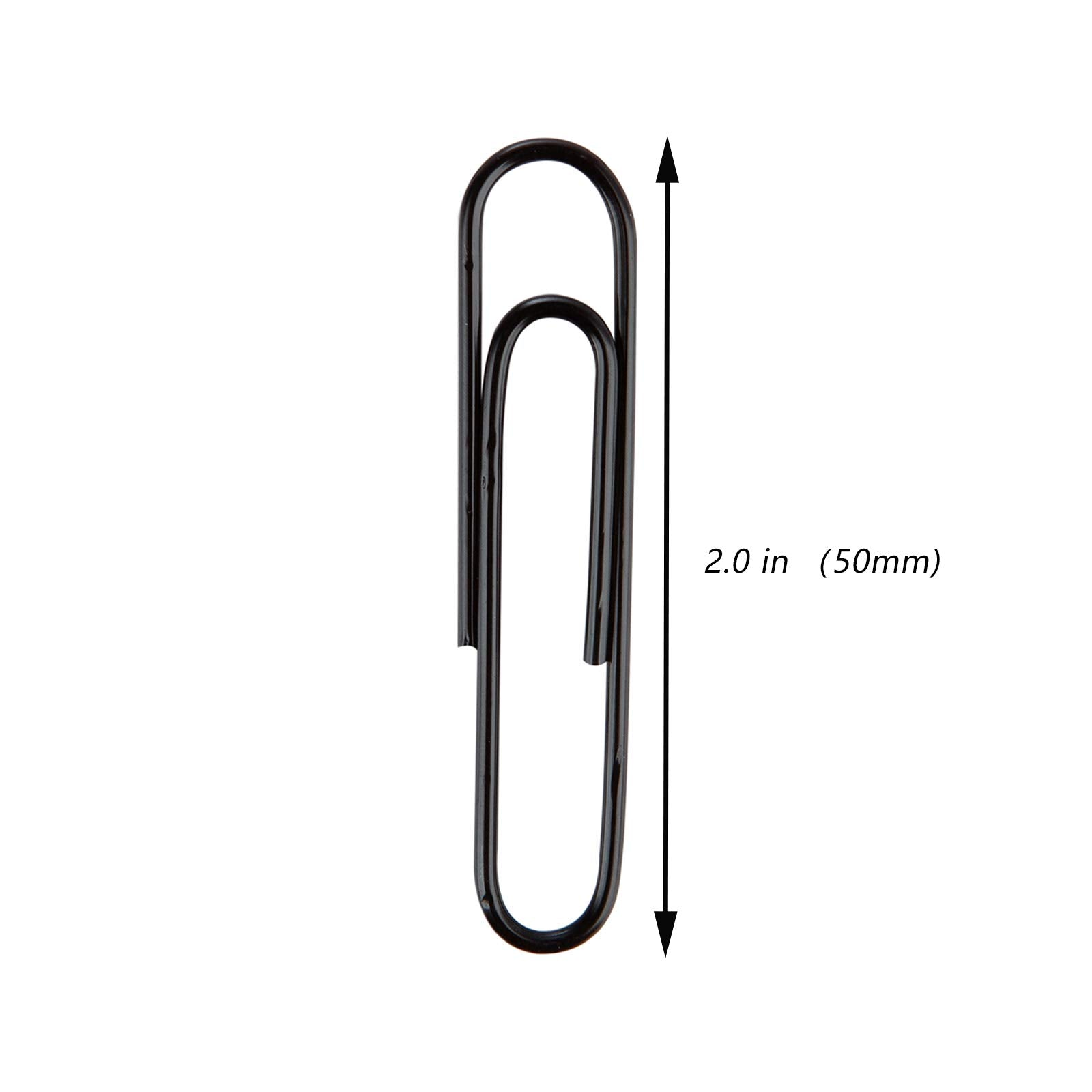 Jumbo Paper Clips, 2 Inch Paper Clip, 100 Pcs Large Paperclips (Jumbo, Black)