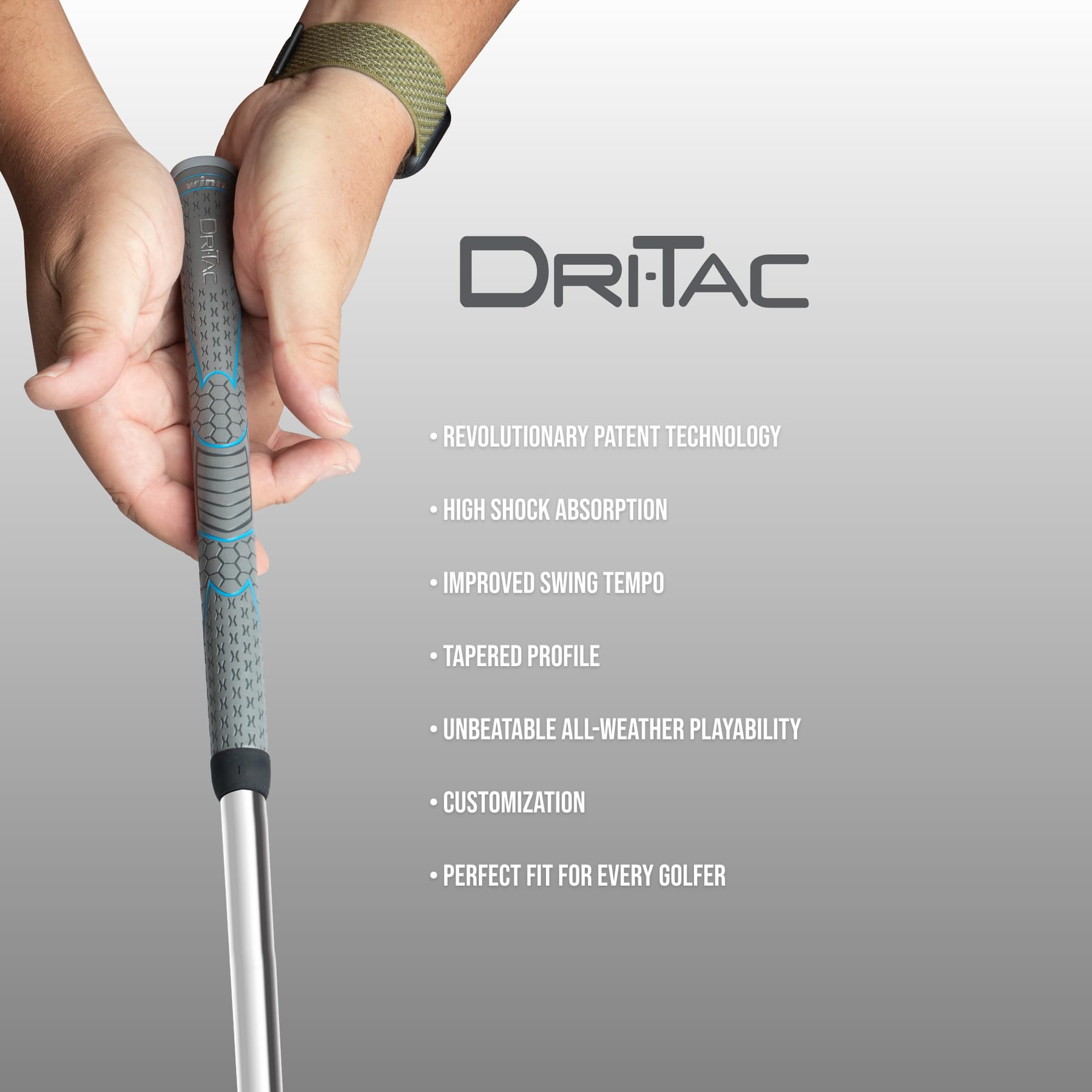 Winn Grips Dri-Tac 13 Piece Ladies/Men'S Undersize (-1/32'') Gray Golf Grip Bundle