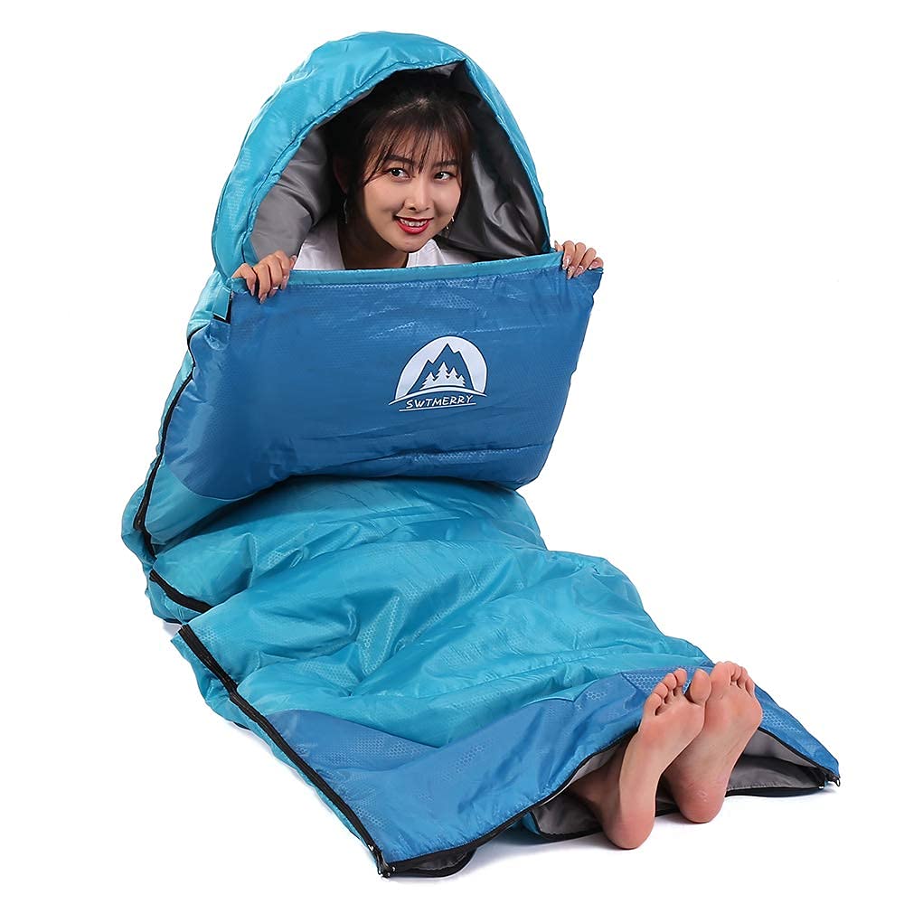 Swtmerry Sleeping Bag 3 Seasons (Summer, Spring, Fall) Warm & Cool Weather - Lightweight,Waterproof Indoor & Outdoor Use For Cam