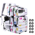 R.SASR Military Tactical Backpack 45L Large Tactical Backpack for Men, Hiking Rucksack With Bottle Holder (Colorful Paw Prints)