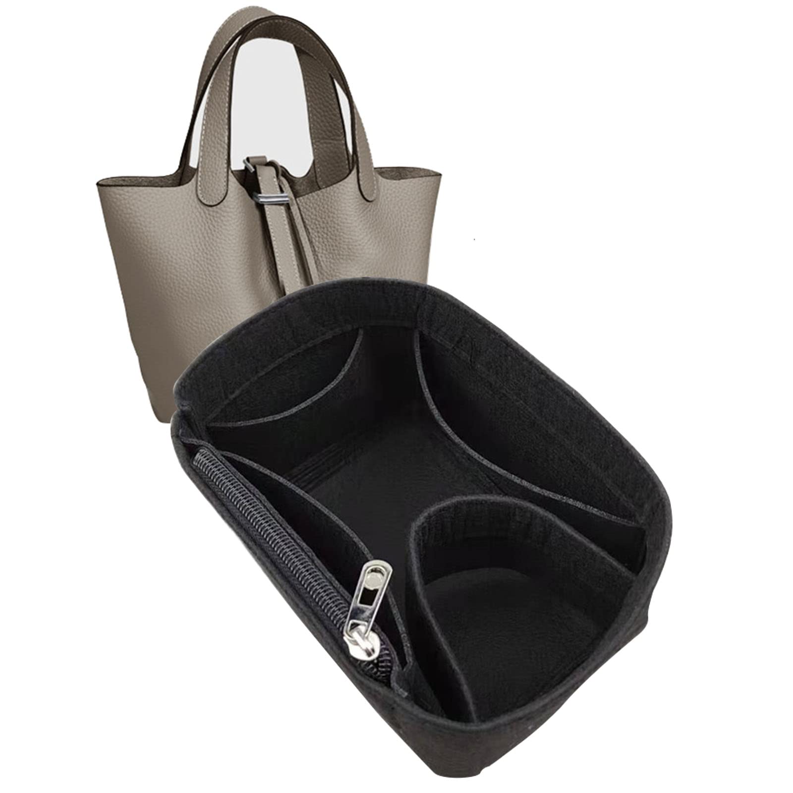 Lckaey Purse Organizer For Hermes Picotin 18 Strap Picotin 22 26 Bag Insert 1098Black L