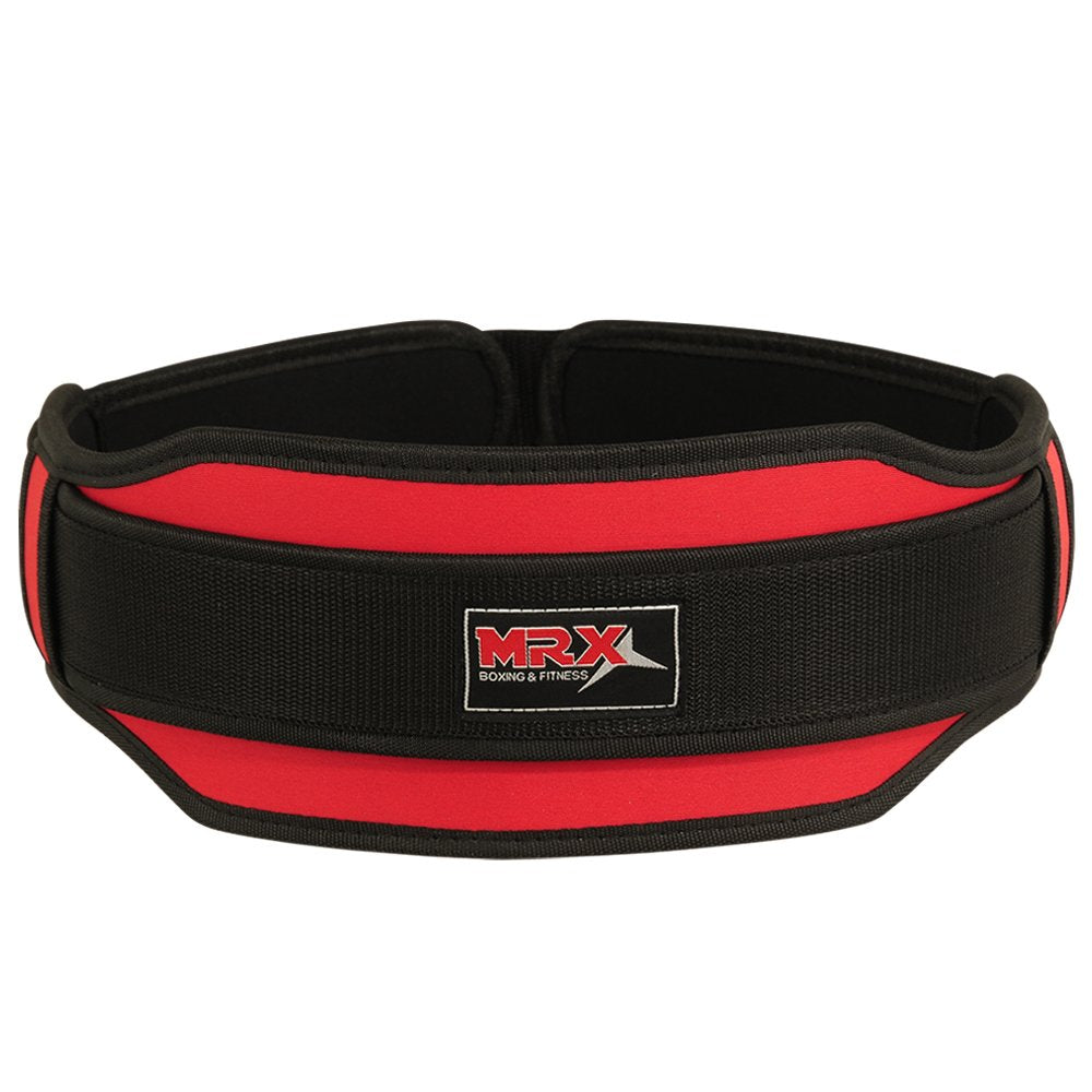 Mrx Weight Lifting Belt With Double Back Support Gym Training 5'' Wide Belts 11 Colors (Red, Large)