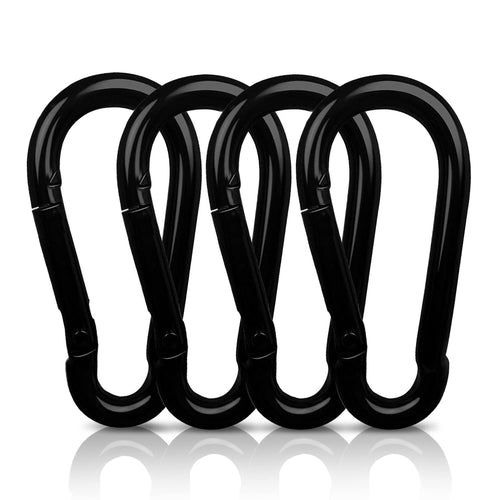 Autmatch Carabiner Clips, 3'' Carbon Steel Spring Snap Hook Caribeener Clips Buckle Pack Grade Heavy Duty Carabiners Quick Link 