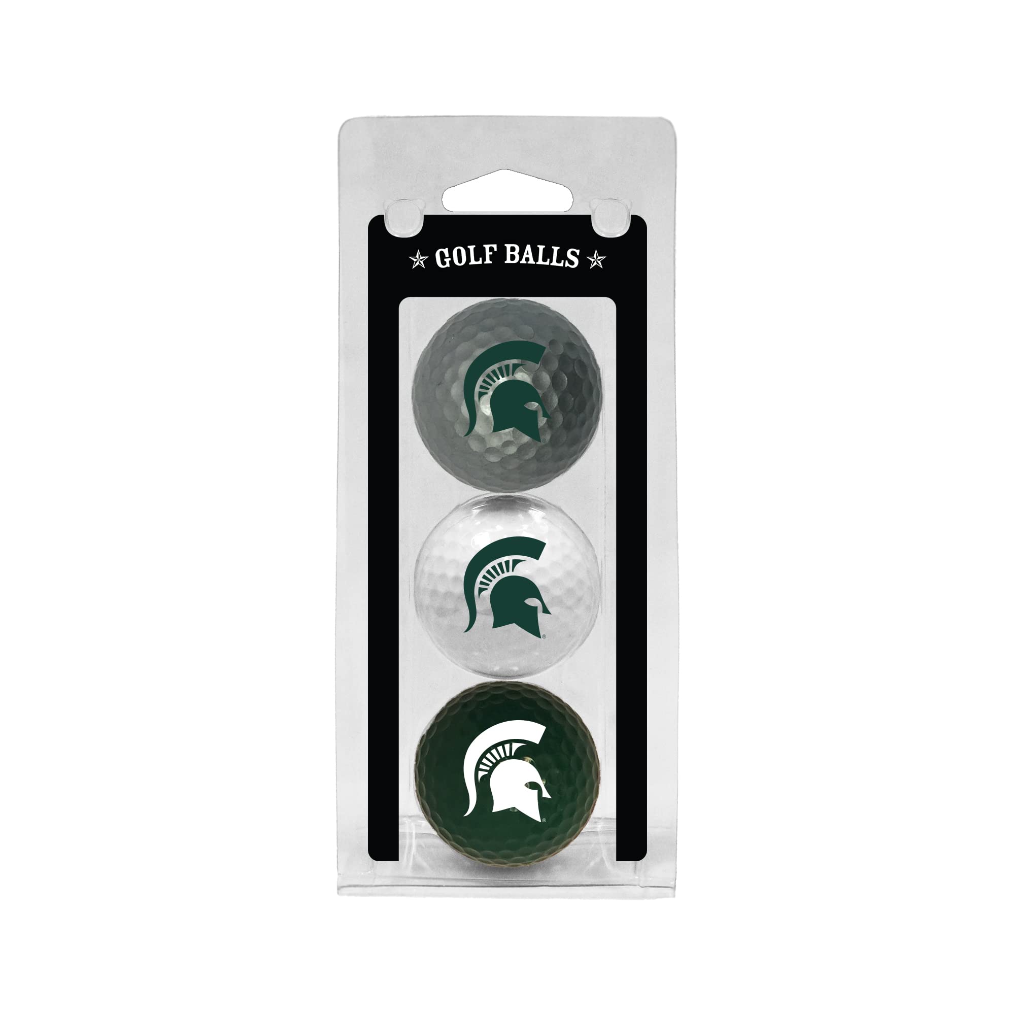 Team Golf Ncaa Michigan State Spartans 3 Golf Ball Pack Regulation Size Golf Balls, 3 Pack, Full Color Durable Team Imprint