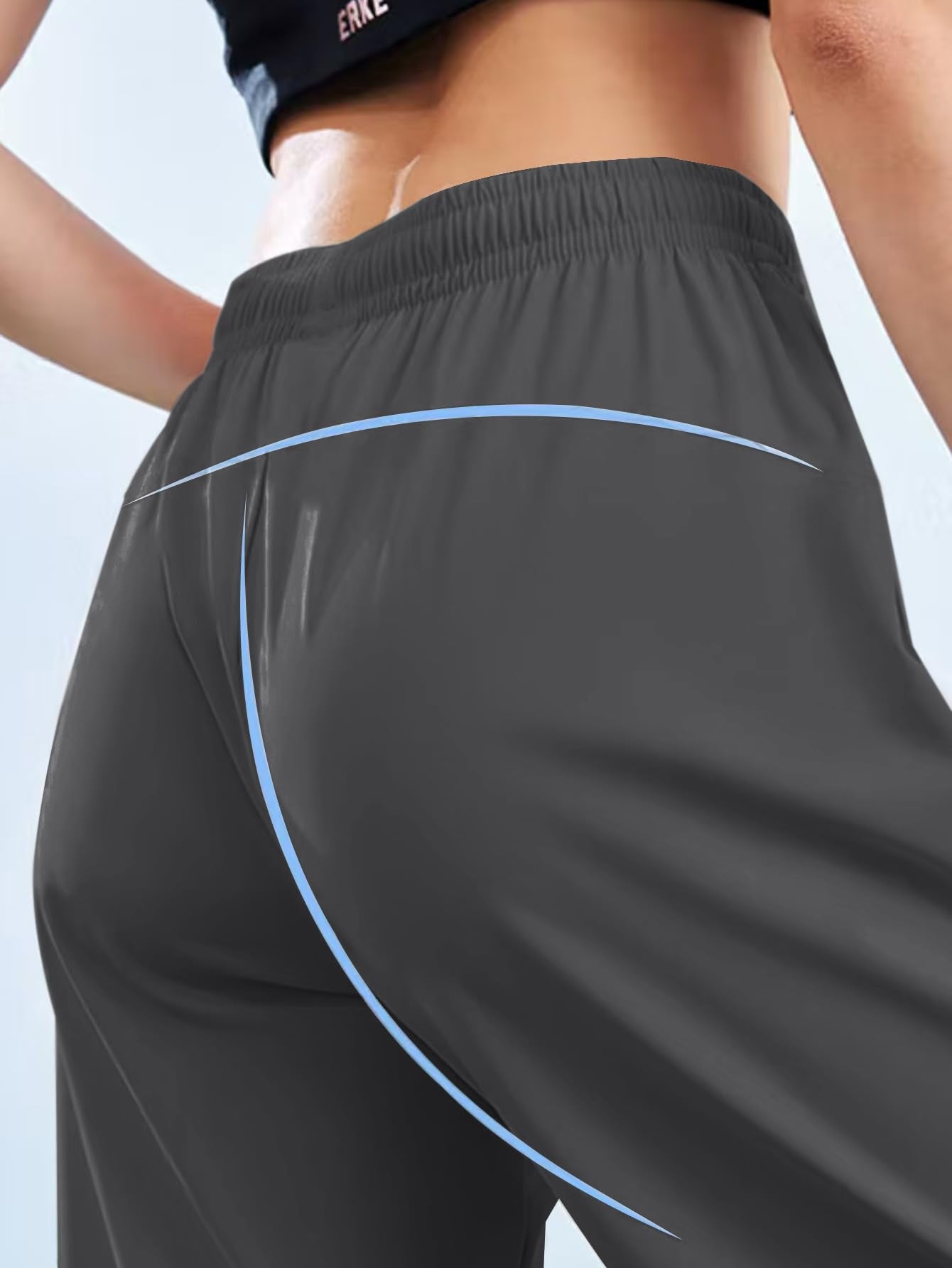 Hidkat Womens Sports Jogging Pants with Zipper Pocket Womens Hiking Fitness Tracking Workout Pants Grey