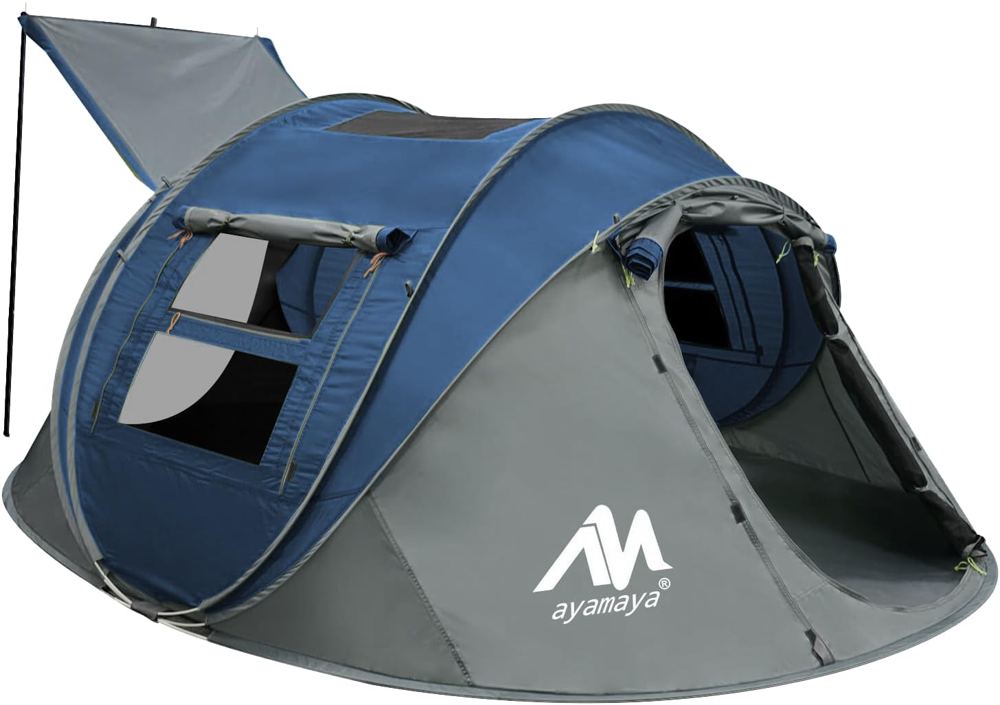 4 Person Pop Up Tents For Camping - Ayamaya Waterproof Instant Family Tents With Skylight & Removable Rainfly, Upgraded Large Si