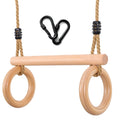 YAERSI Children's Trapeze Swing Bar with Wooden Gym Rings,Trapeze Bar for Swing Set