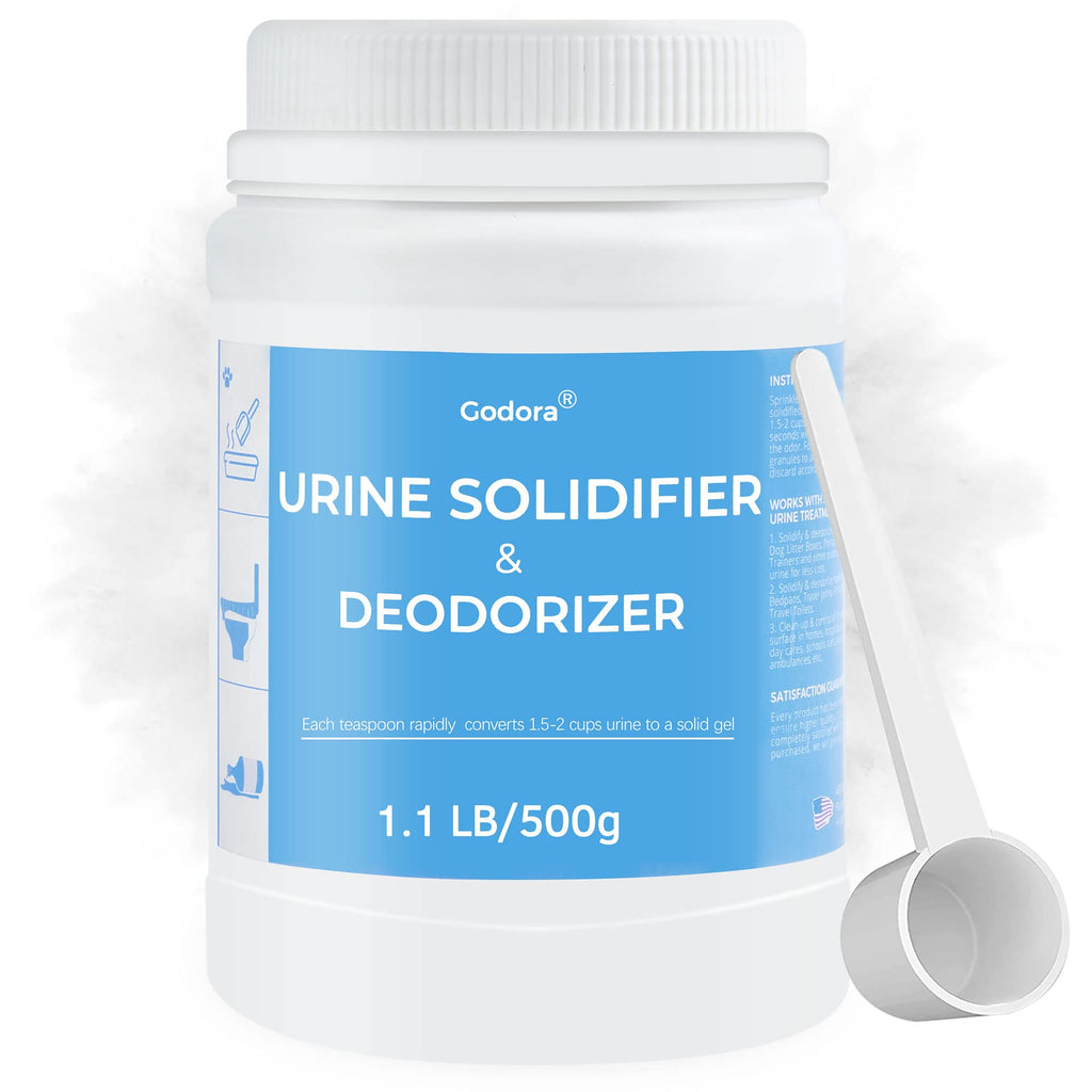 Godora 1.1Lb Eco-Friendly Toilet Urine Powder With Spoon, Fast-Absorbing Camping Toilet Chemicals, Rapidly Biodegradable Eco Gel
