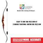 Sanlida Archery 60 Royal X8 One-Piece Bow Traditional Wooden Hunting Bow Handmade Hunting Bow And Arrows Kit For Adults & Tradit