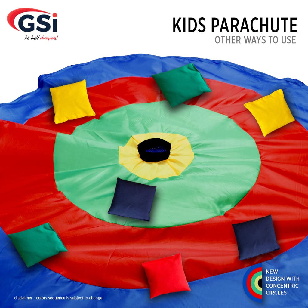 Gsi Kids Play Parachute Rainbow Parachute Toy Tent Game For Children Gymnastic Cooperative Play And Outdoor Playground Activitie