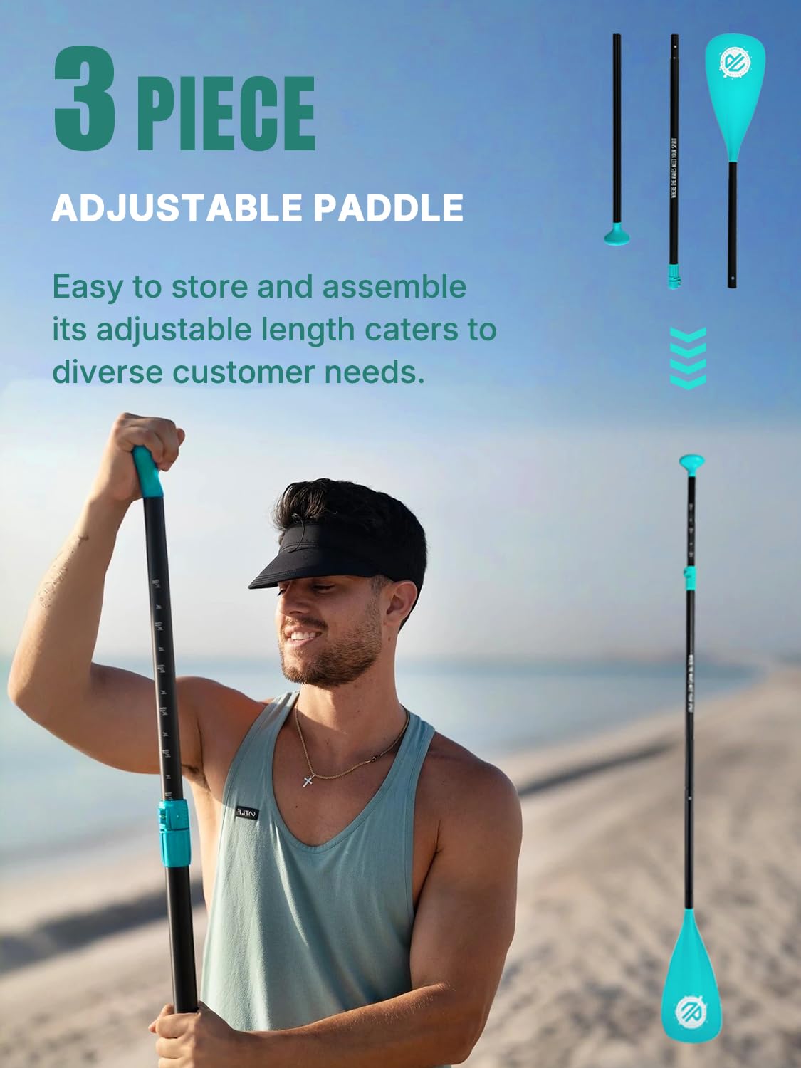 Niphean Inflatable Stand Up Paddle Board with Balanced Wing Design and SUP Accessories, Anti-Slip EVA Deck, 106 Inflatable Paddl