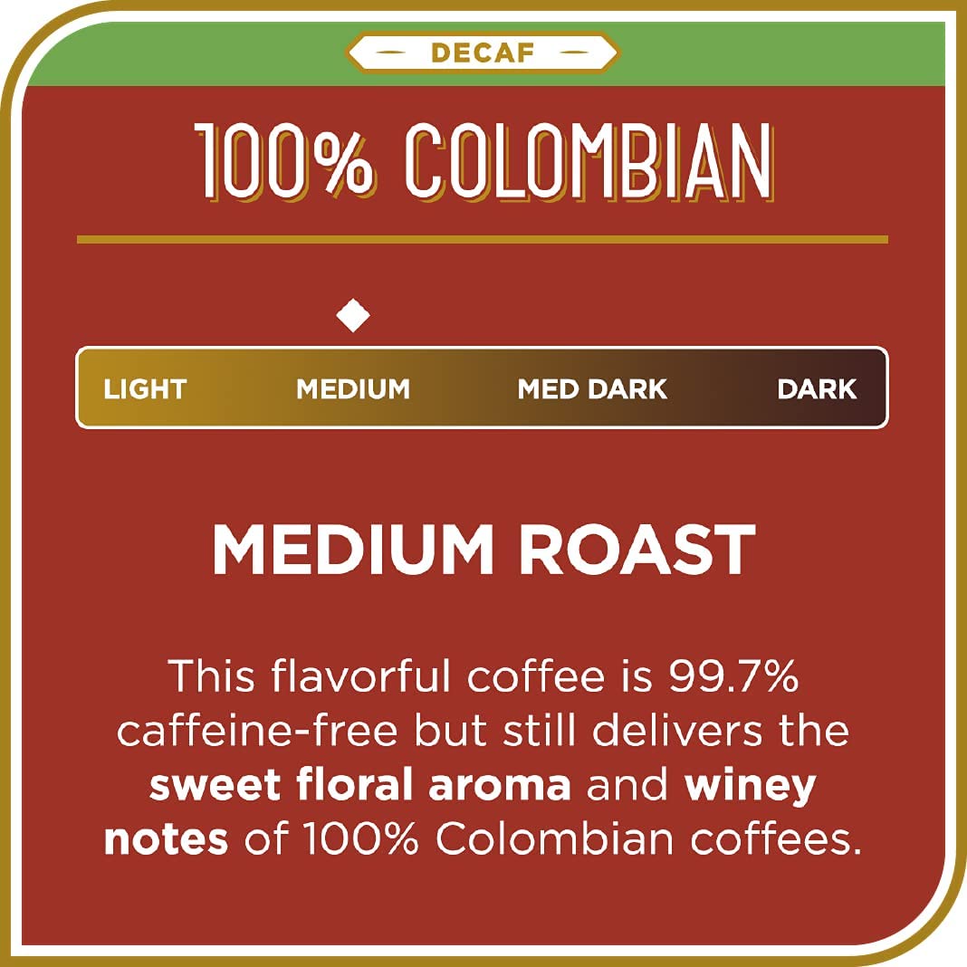 Don Franciscos Decaf 100 Colombia Supremo Medium Roast Coffee Pods - 24 Count - Recyclable Single-Serve Coffee Pods, Compatible
