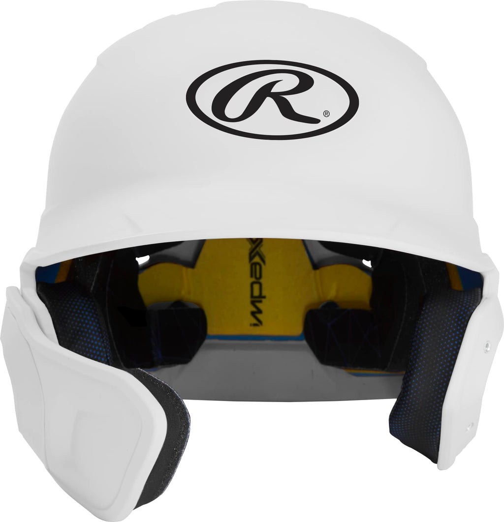 Rawlings Mach 1-Tone Right Batting Helmet W/ Adjustable Face Guard Left Handed Adjustable, Jr, White