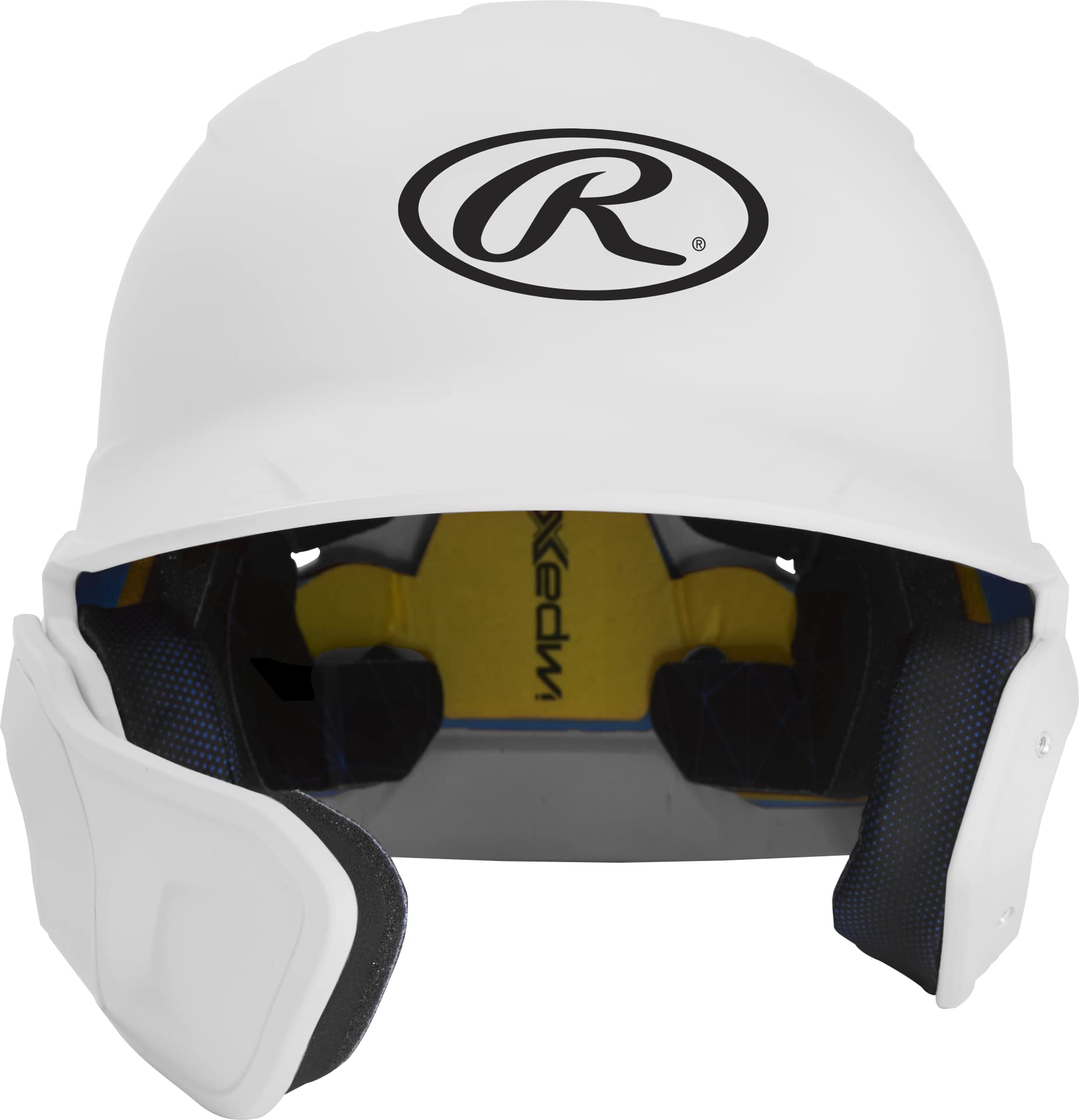 Rawlings Mach 1-Tone Right Batting Helmet W/ Adjustable Face Guard Left Handed Adjustable, Jr, White