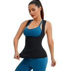 Junlan Sauna Suit For Women Waist Trainer Vest For Women Sweat Tank Top Shaper For Women With Zipper (Blue, 4X-Large)
