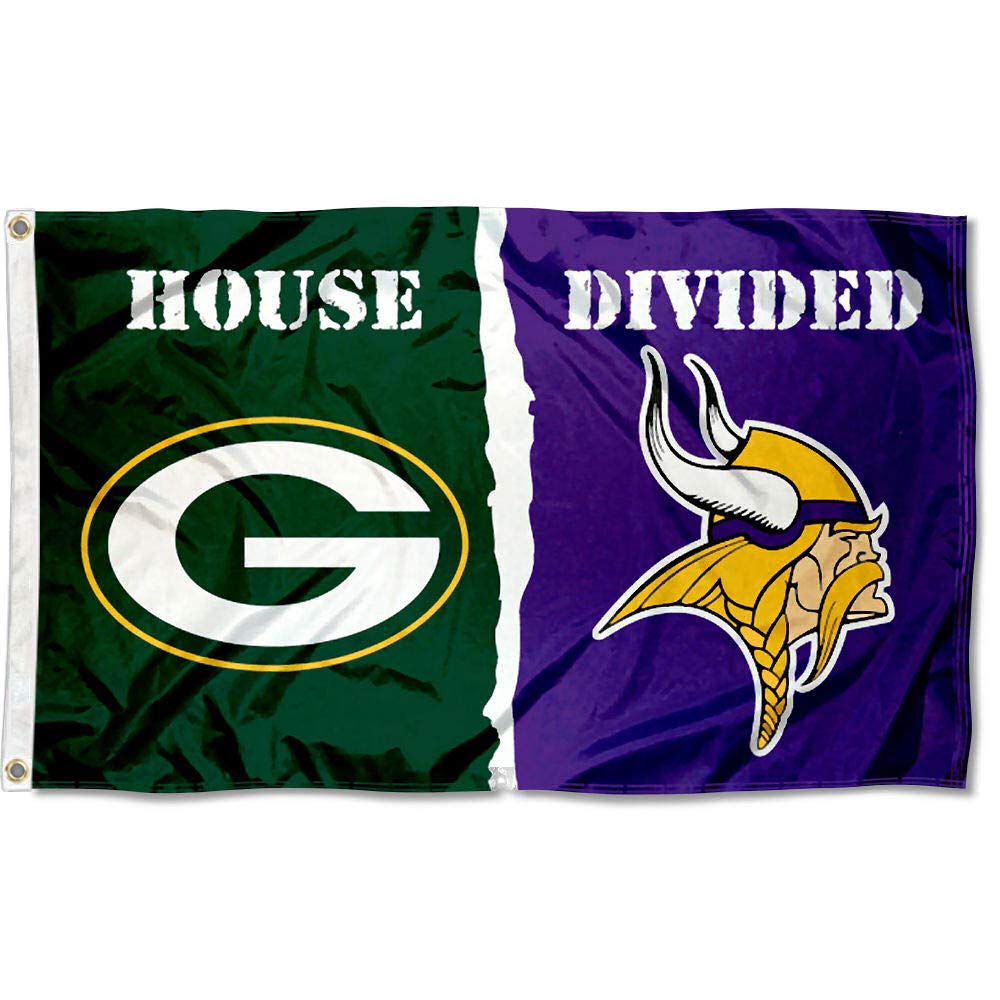 WinCraft Packers and Vikings House Divided Flag