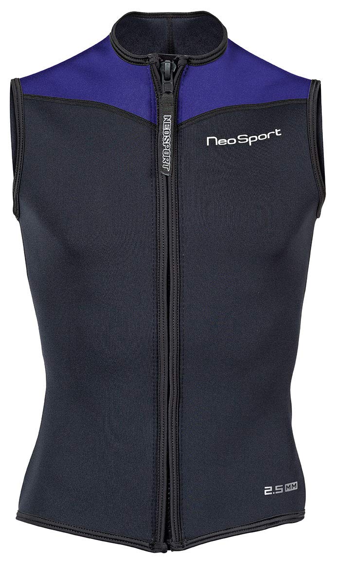 Neo Sport Mens And Womens Front Zipper Wetsuit Vest - 2.5Mm -4-Way Stretch Neoprene - 50+ Uv Shield (S125Mf-45-S)