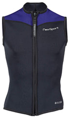 Neo Sport Mens And Womens Front Zipper Wetsuit Vest - 2.5Mm -4-Way Stretch Neoprene - 50+ Uv Shield (S125Mf-45-S)