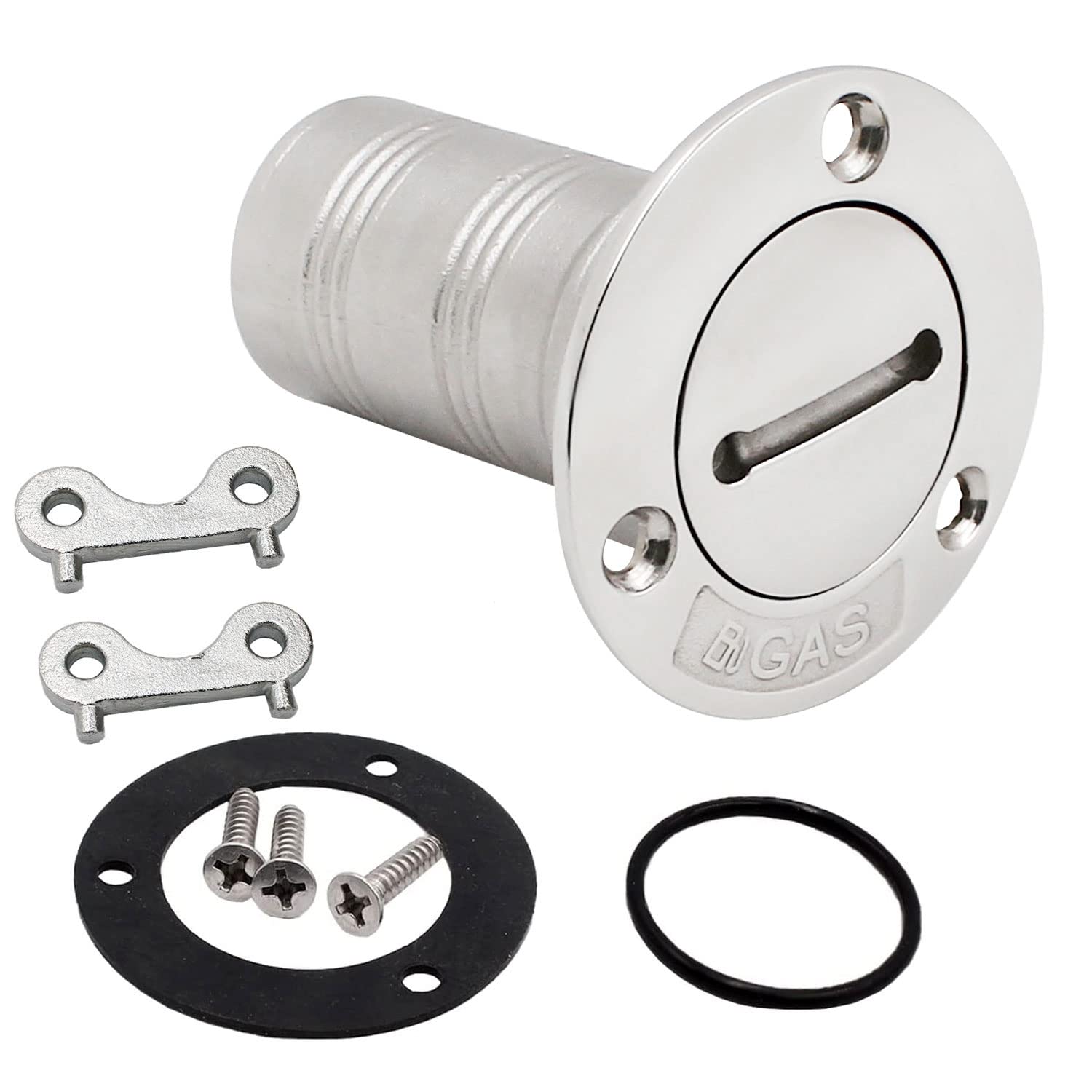 SHENGHUISS Boat Deck Gas Fill/Filler 1-1/2 Inch(38mm) with Key C Cap 316 Stainless Steel Boat Deck Hardware for Boat, Yacht, Car