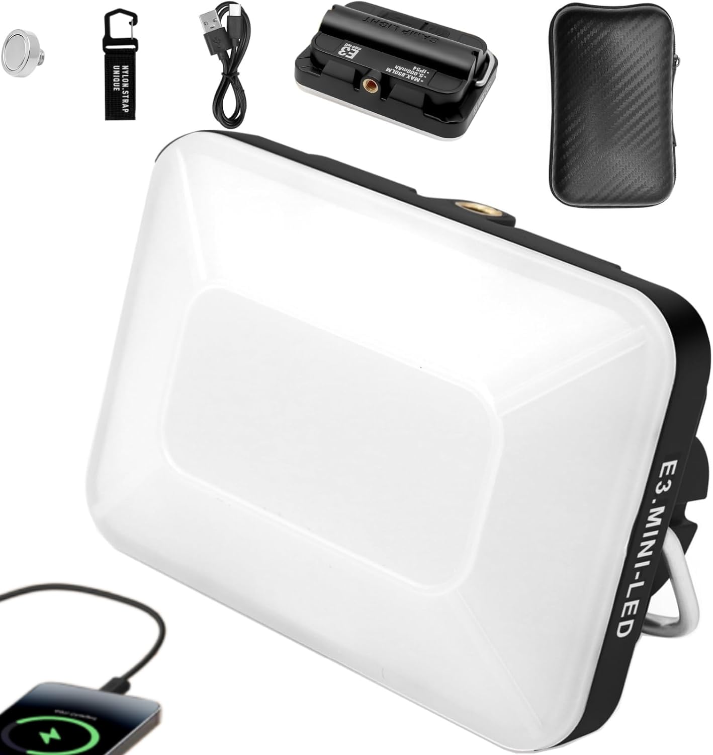 DOTWISE Camping Lantern Rechargeable 5000mAh, Lanterns for Power outages Max 850LM, 6 Light Modes&Stepless Dimming,3 Mounting Op