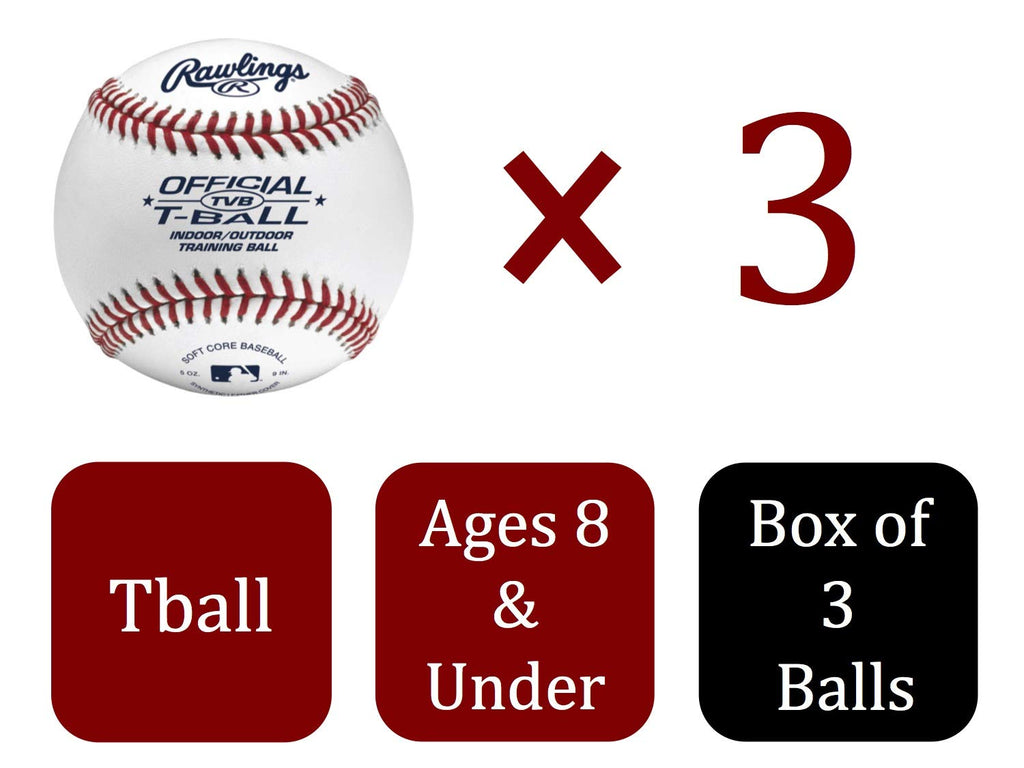 Rawlings  Official T-Balls  Tvb  Youth/6U  3 Count  Sponge Rubber Core  Indoor/Outdoor