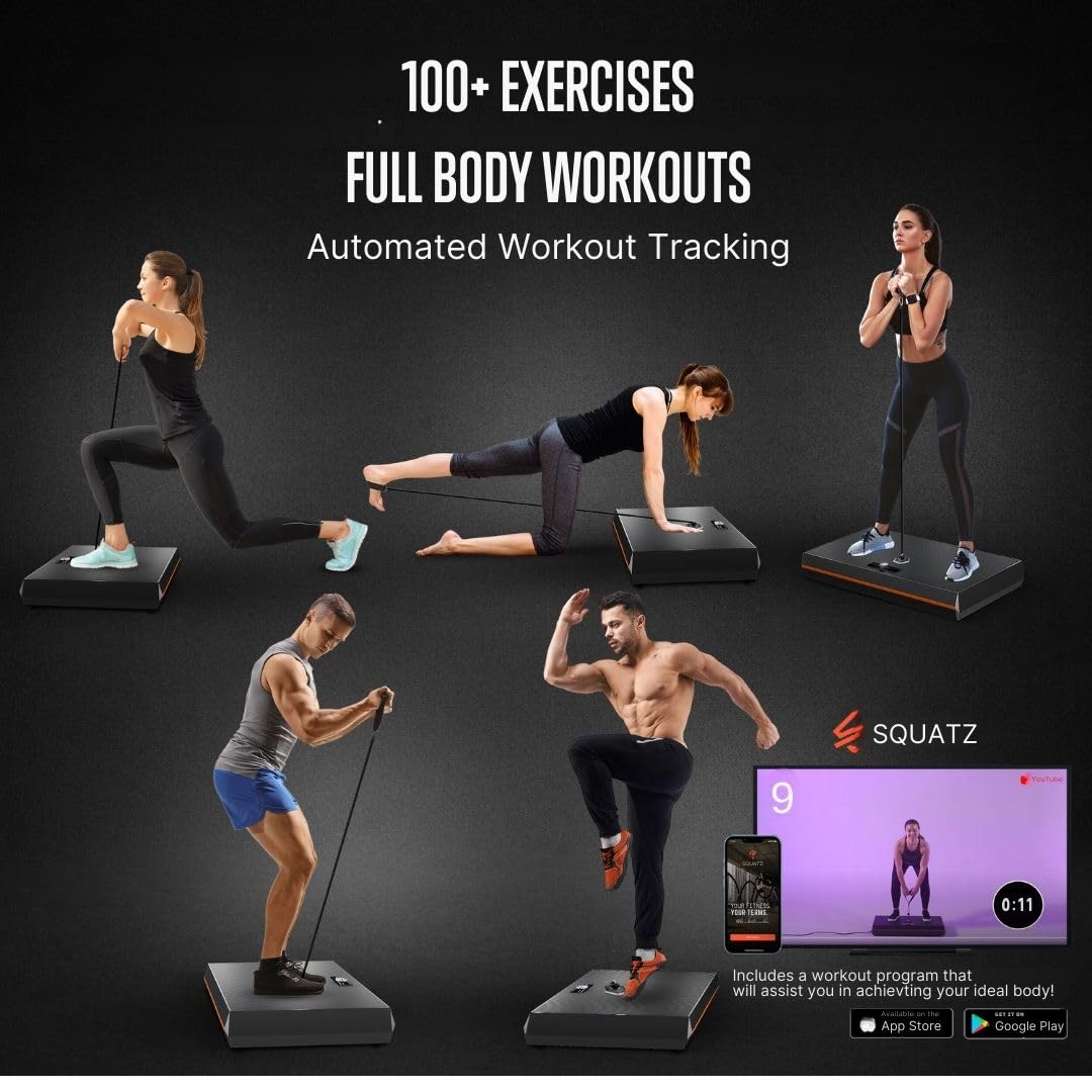 Squatz Pluto Fitness Board - Multifunctional Workout Device With Standard, Eccentric, And Isokinetic Training Modes, Wifi And Bl