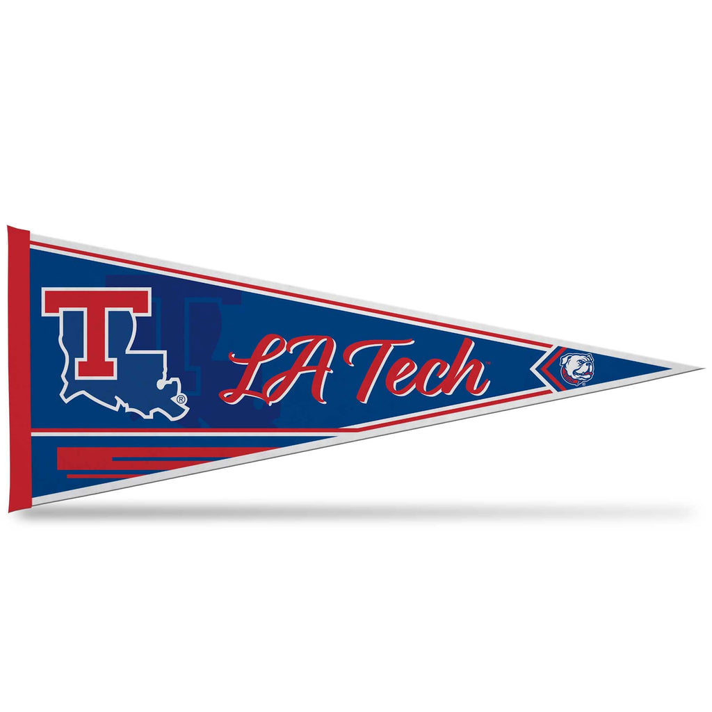 Rico Industries Ncaa Louisiana Tech Bulldogs Classic 12'' X 30'' Felt Wall D  Cor Pennant - Great For Home/Bed Room/Man Cave D