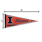 Rico Industries Ncaa Illinois Fighting Illini Classic 12'' X 30'' Felt Wall D  Cor Pennant - Great For Home/Bed Room/Man Cave D