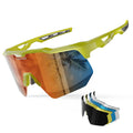 HAAYOT Polarized Sports Sunglasses for Men Women Youth Baseball Cycling Running Softball Biking Glasses 5 Lenses Fluorescent Gre