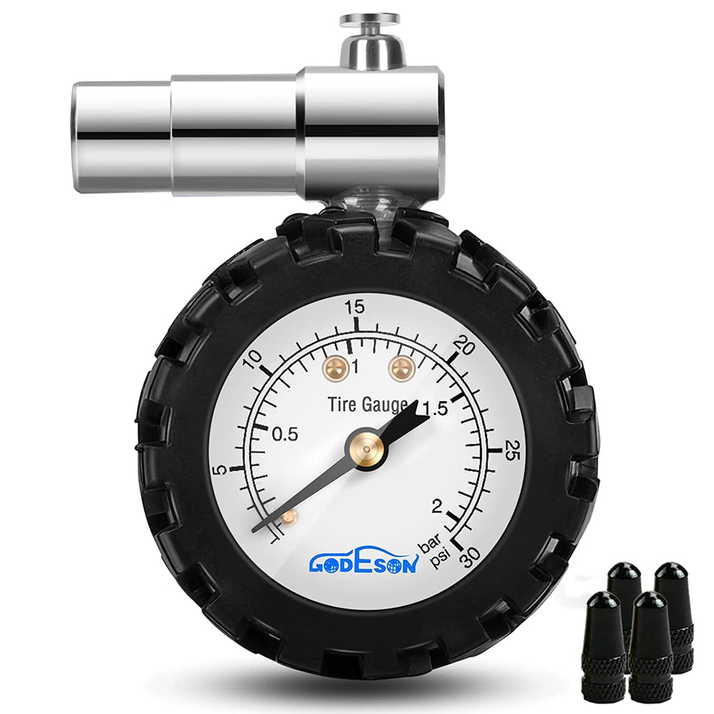 Godeson Presta Valve Gauge,Presta Valve Tire Pressure Gauge With Bicycle Air Pressure Relief Range To 0-30Psi /0-2Bar, Perfect F