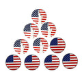 Pinmei Lot Of 10 Golf Ball Markers Assorted Patterns - Soft Enamel Technique (Usa Flag And Statue Of Liberty)