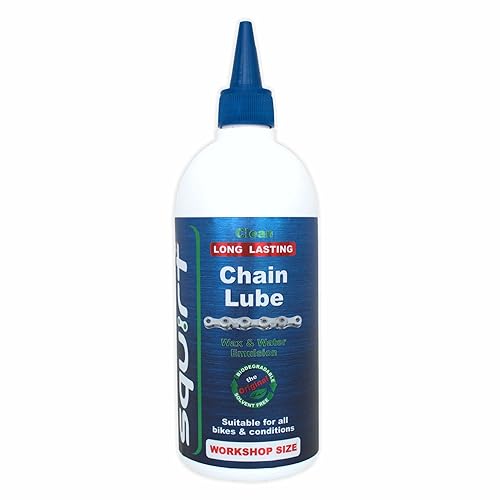 Squirt Chain Lube For Bikes 1 Pack (20 Oz) - Long-Lasting Lube For All Bike Chains - All-Weather Dry Chain Lube - Bike Lubricant