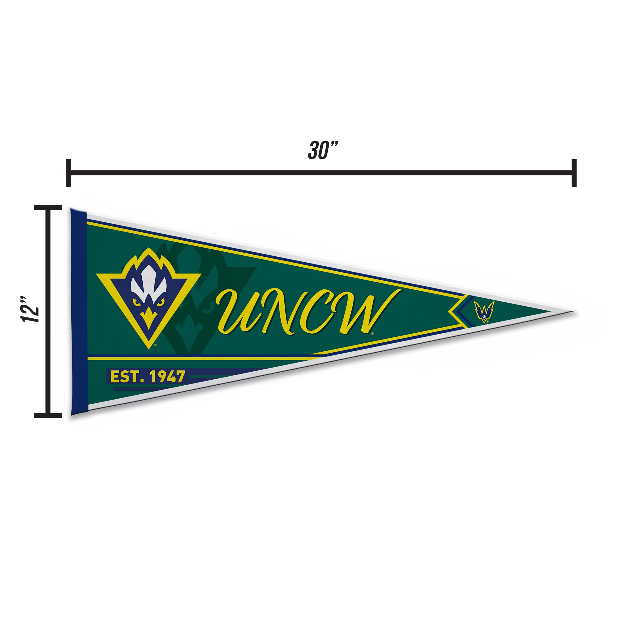 Rico Industries Ncaa North Carolina-Wilmington Seahawks Classic 12'' X 30'' Felt Wall D  Cor Pennant - Great For Home/Bed Room/M