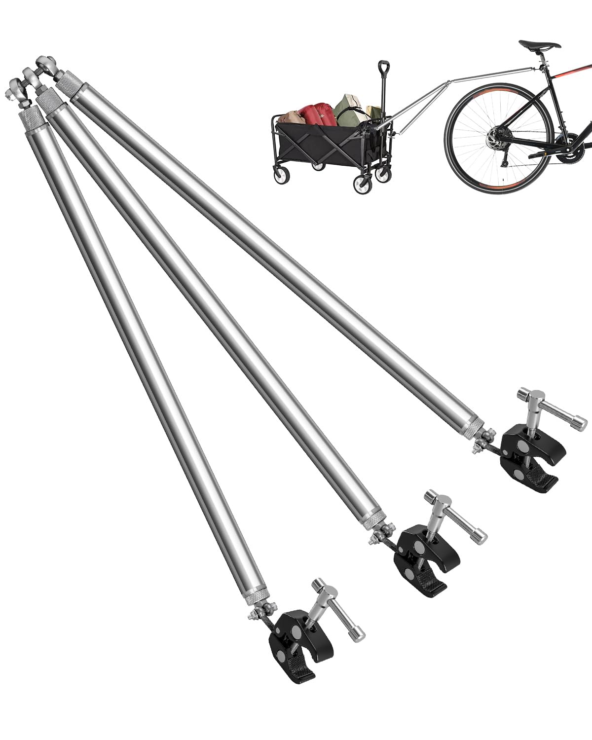 Bike Trailer Hitch Connector Compatible with Bicycles Electric Bikes Scooter with Rear Luggage Rack, Portable Folding Bicycle Tr