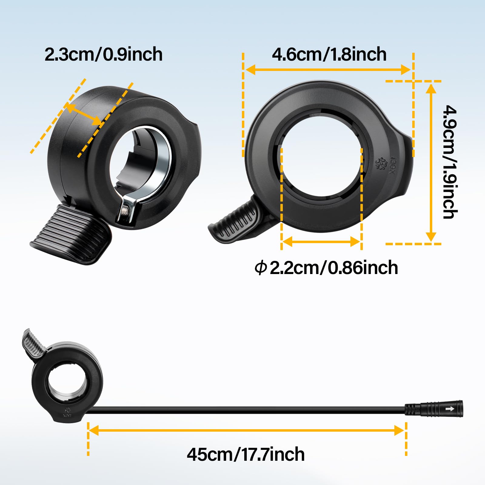 Zeekpowa Thumb Throttle For Bafang 3 Pin Female Connector Speed Throttle For Bbs01B Bbs02B Bbshd Mid Drive Motor Ebike Conversio