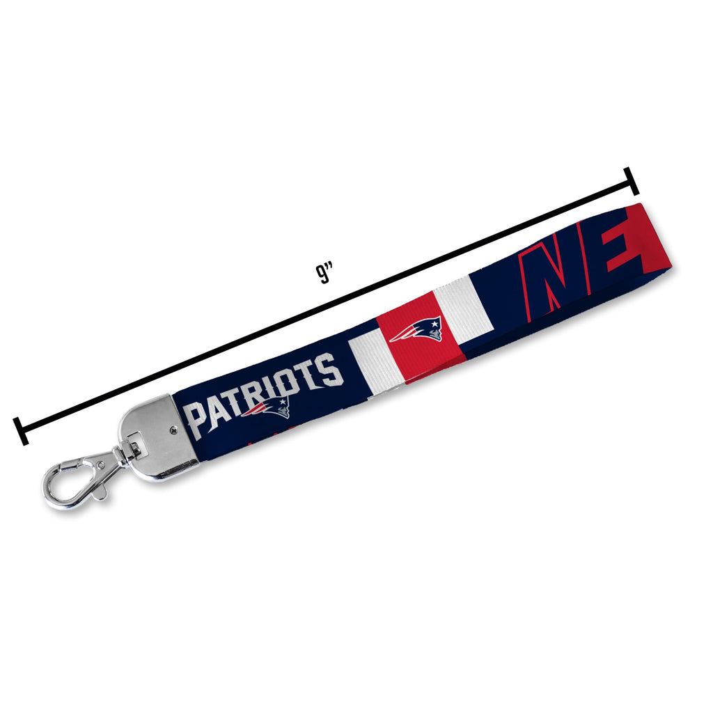 Rico Industries Nfl Football New England Patriots Standard Wrist Lanyard Key Chain, Cute Wristlet Strap Keychain Holder For Wome