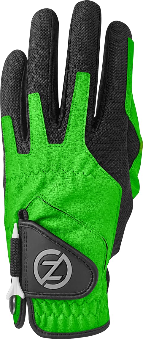 Zero Friction Mens Golf Gloves, Right Hand, One Size, Lime Green