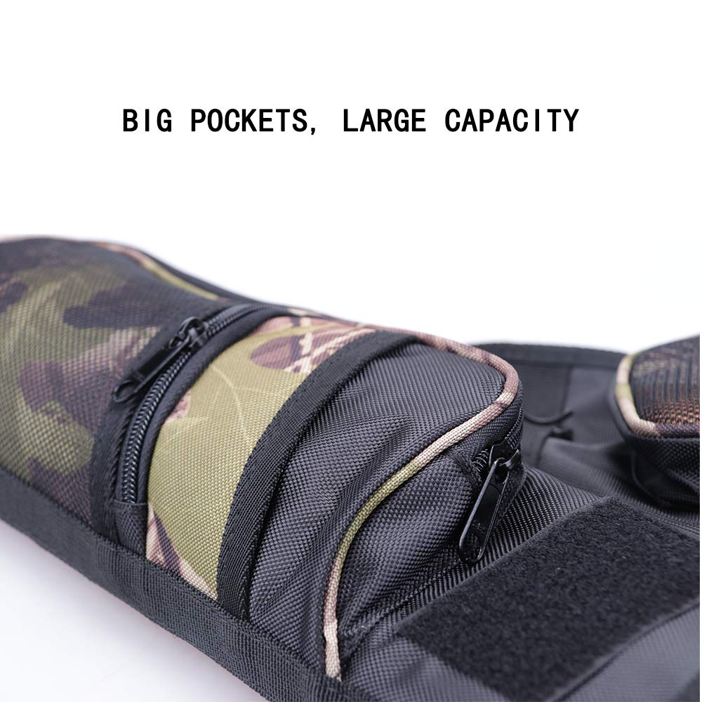 Xtacer 3 Tube Hip Quiver Hunting Training Camo Archery Arrow Quiver Holder Bow Belt Waist Hanged Target Quiver (Camouflage - 3 T