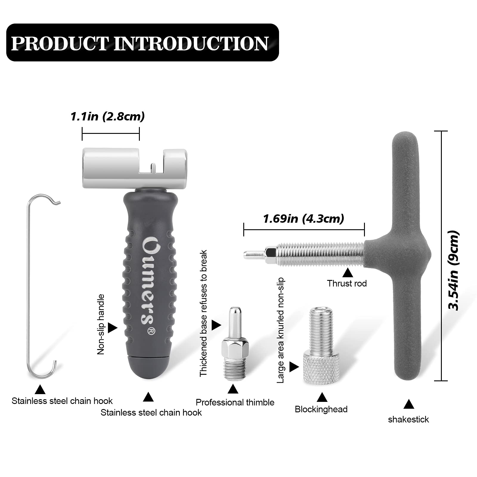 Oumers Bike Chian Breaker Tool, Universal For 7 8 9 10 11 Speed Chains Link, Remove Rusty Chains Easily. A Small Durable Bicycle